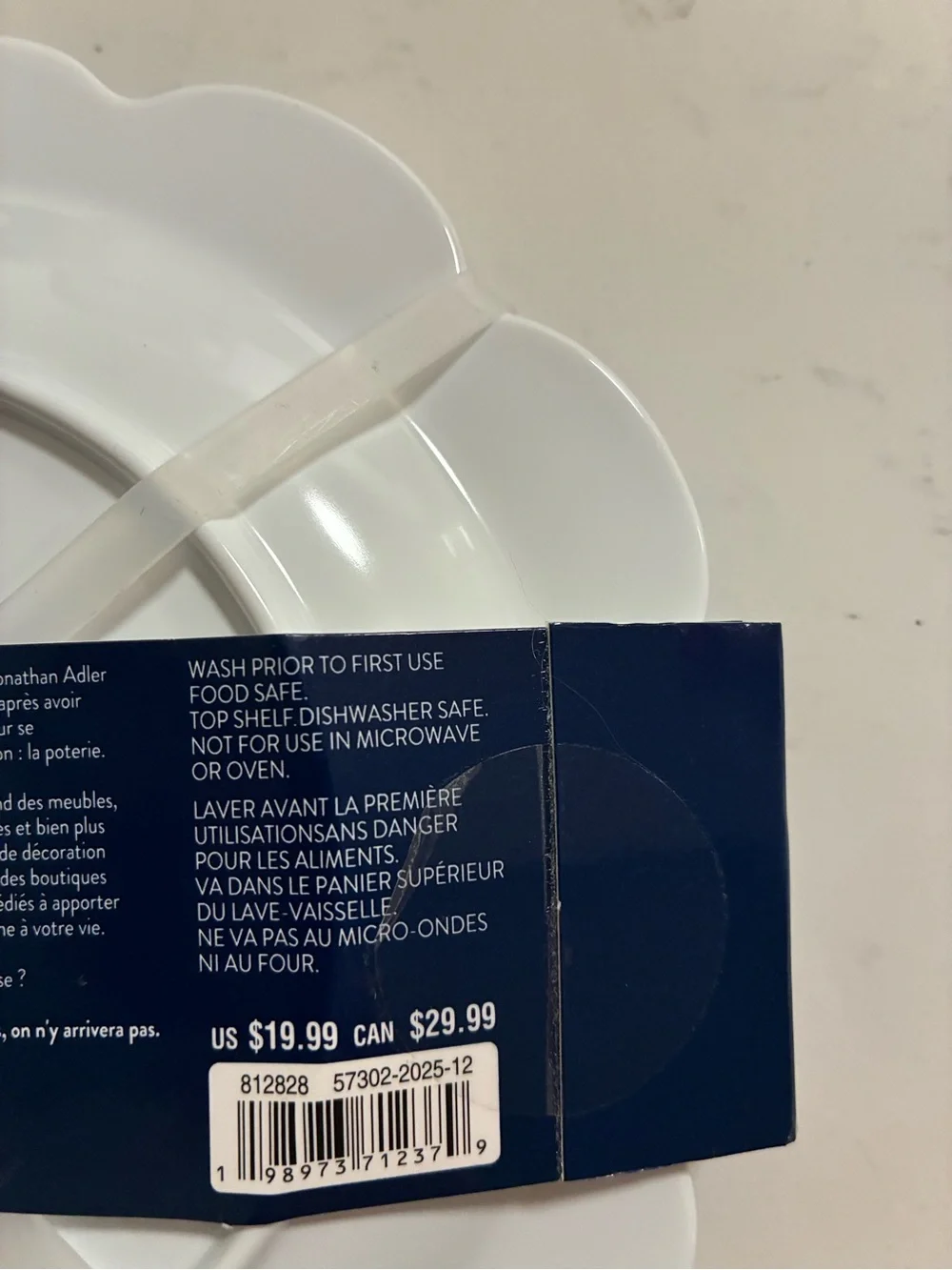Jonathan Adler Blue & White Scallop Melamine Plates - Set of 4